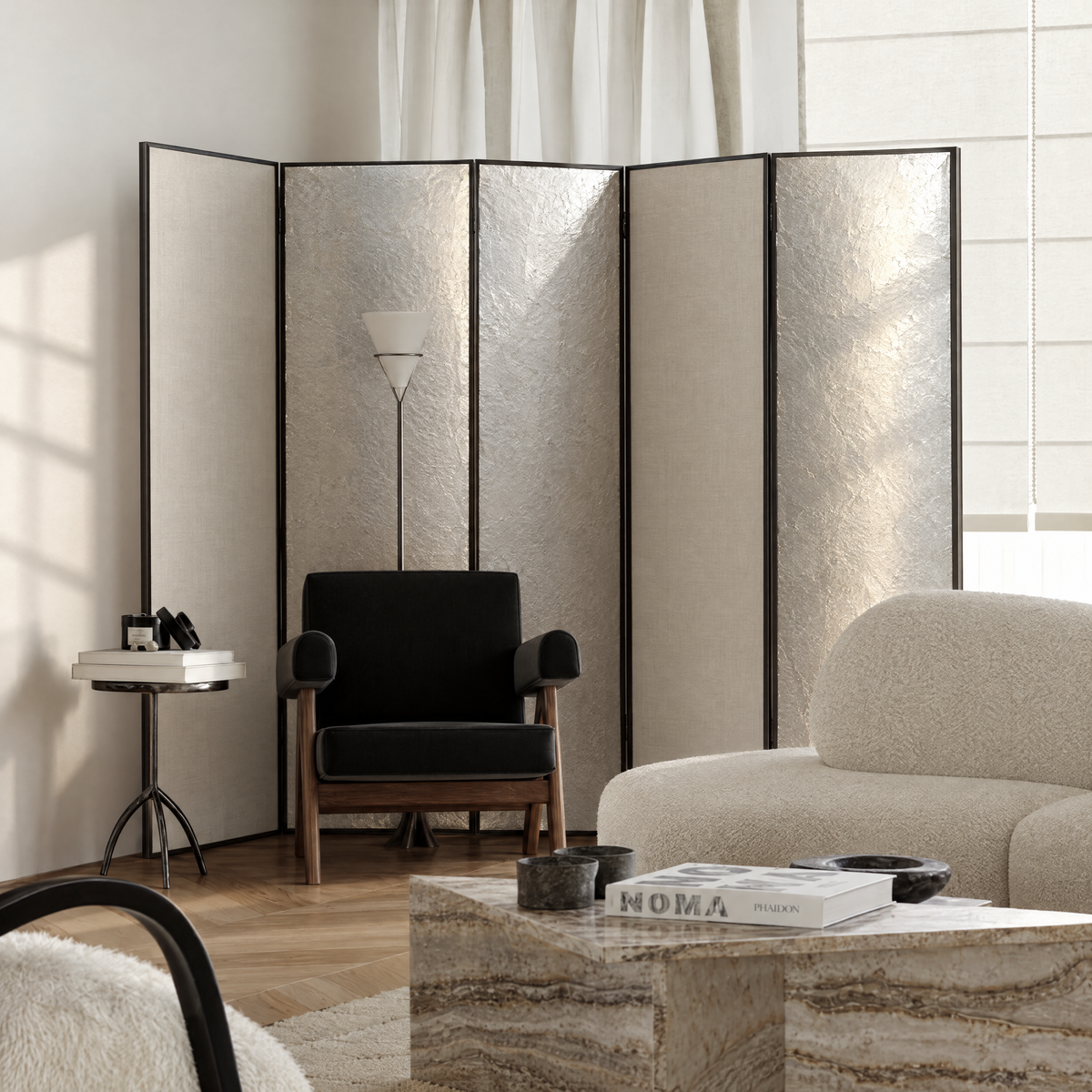 Silver Haze Screen - Hand-Applied Silver-Leaf Screen