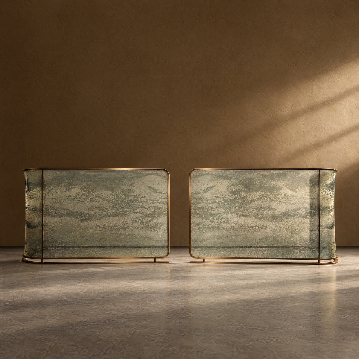 Distant Hills Screen - Curved Woven Metal Landscape Screen