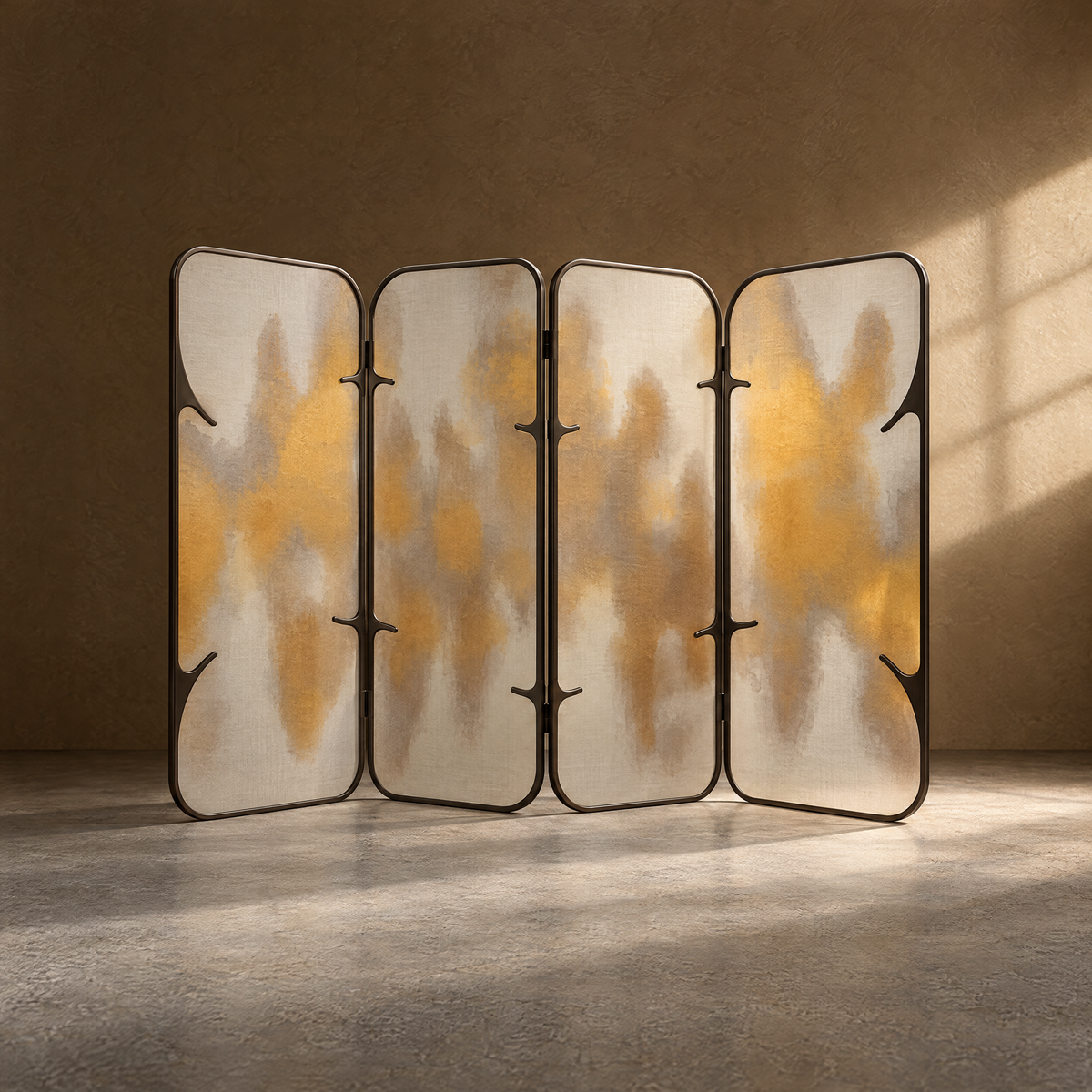Aureole Screen - Hand-Painted Landscape Textile Screen