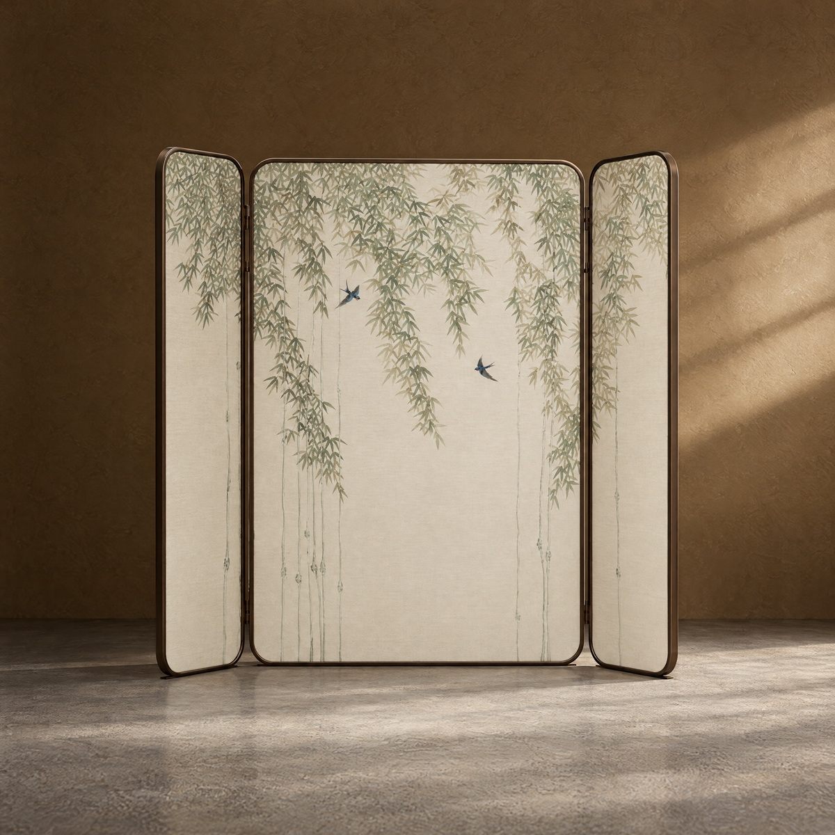 Willow Whisper Screen - Willow and Bird Textile Screen