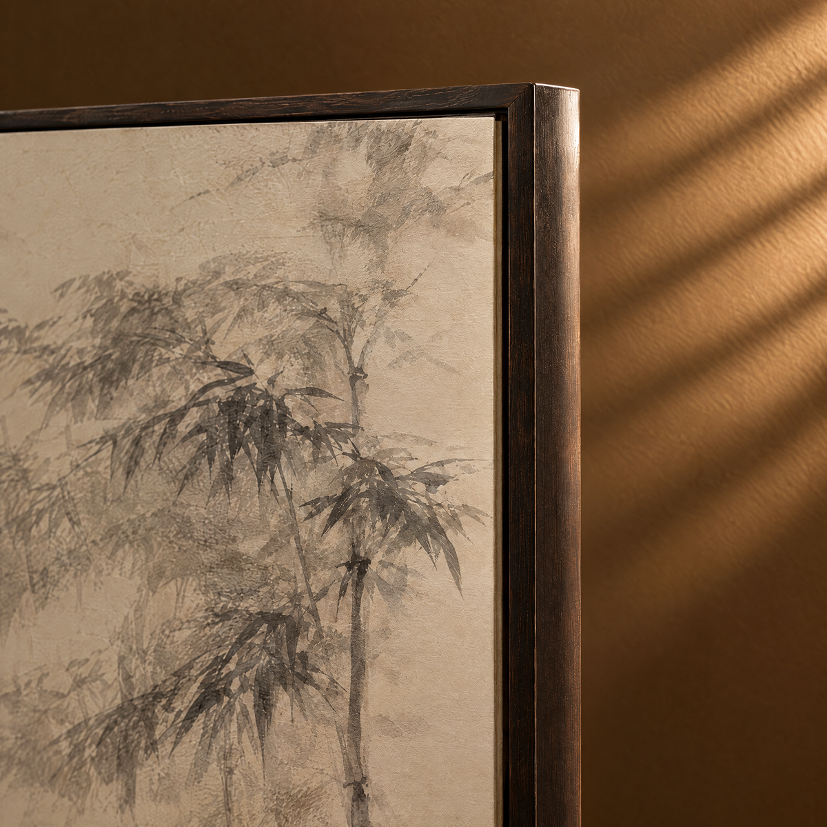 Bamboo Mist Hand-Painted Screen