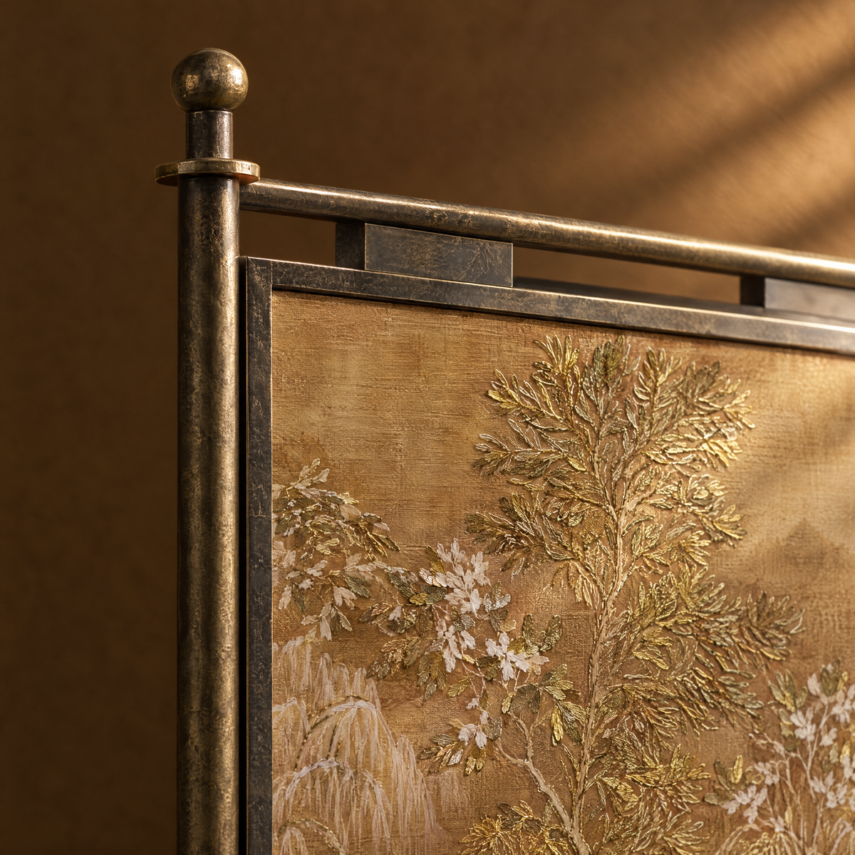 Amber Landscape Screen - Warm-Toned Landscape Textile Screen