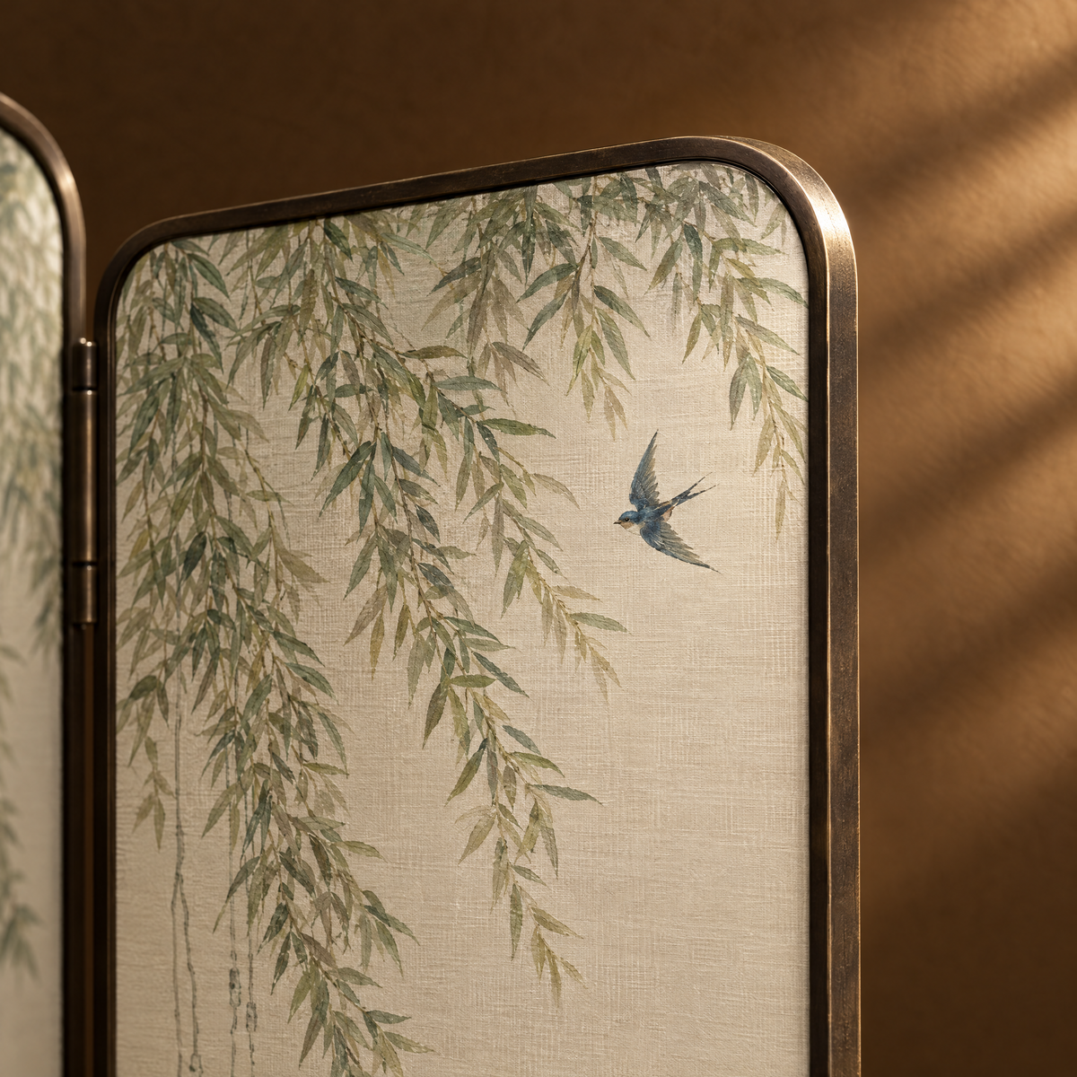 Willow Whisper Screen - Willow and Bird Textile Screen