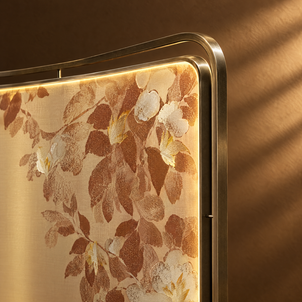 Petal Arc Screen - Curved Botanical Textile Screen