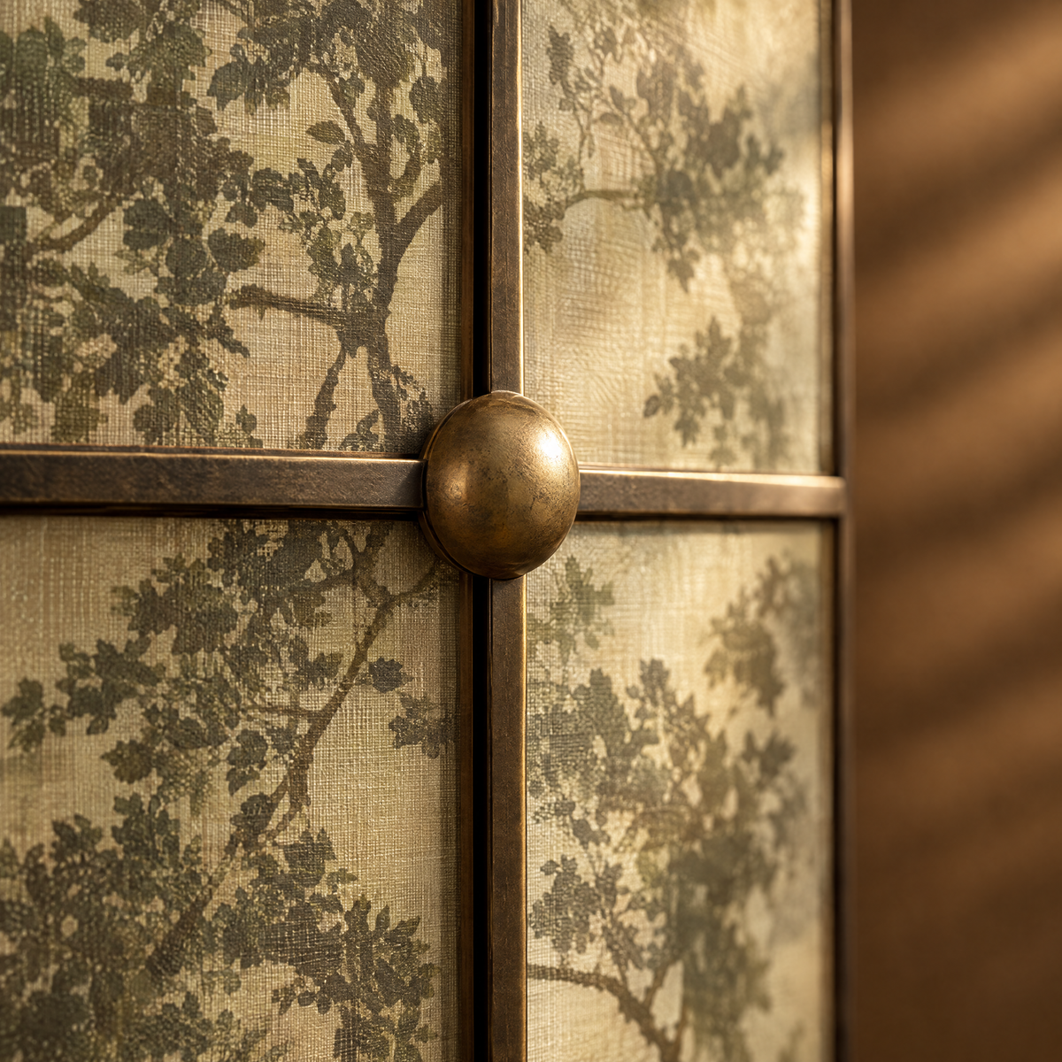 Canopy Screen - Tree Motif Metal Grid Textile Screen