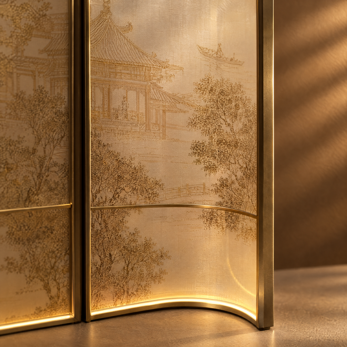 Pavilion Arc Screen - Curved Decorative Glass Screen