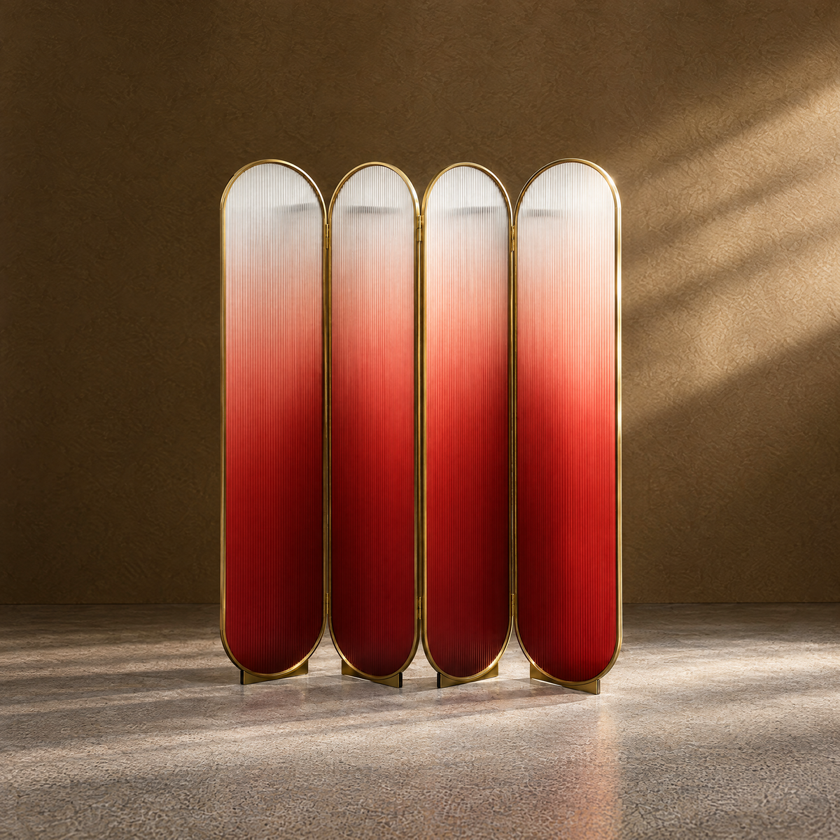 Ember Veil Screen - Gradient Glass and Metal Screen