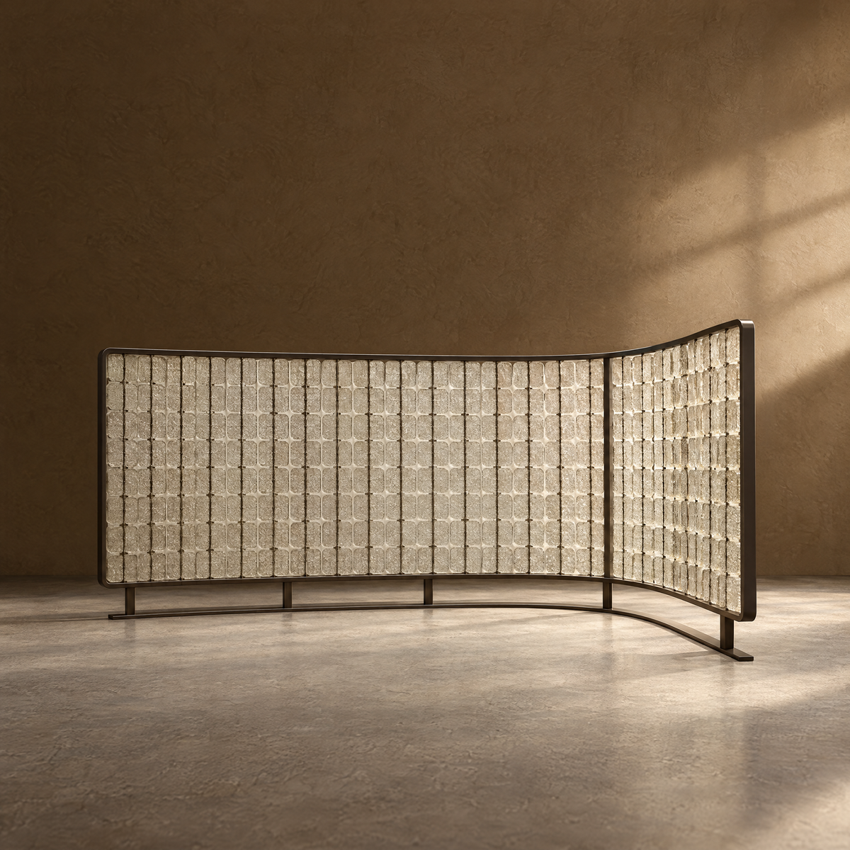 Prism Arc Screen - Curved Glass Grid Screen