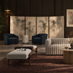 Bamboo Mist Hand-Painted Screen