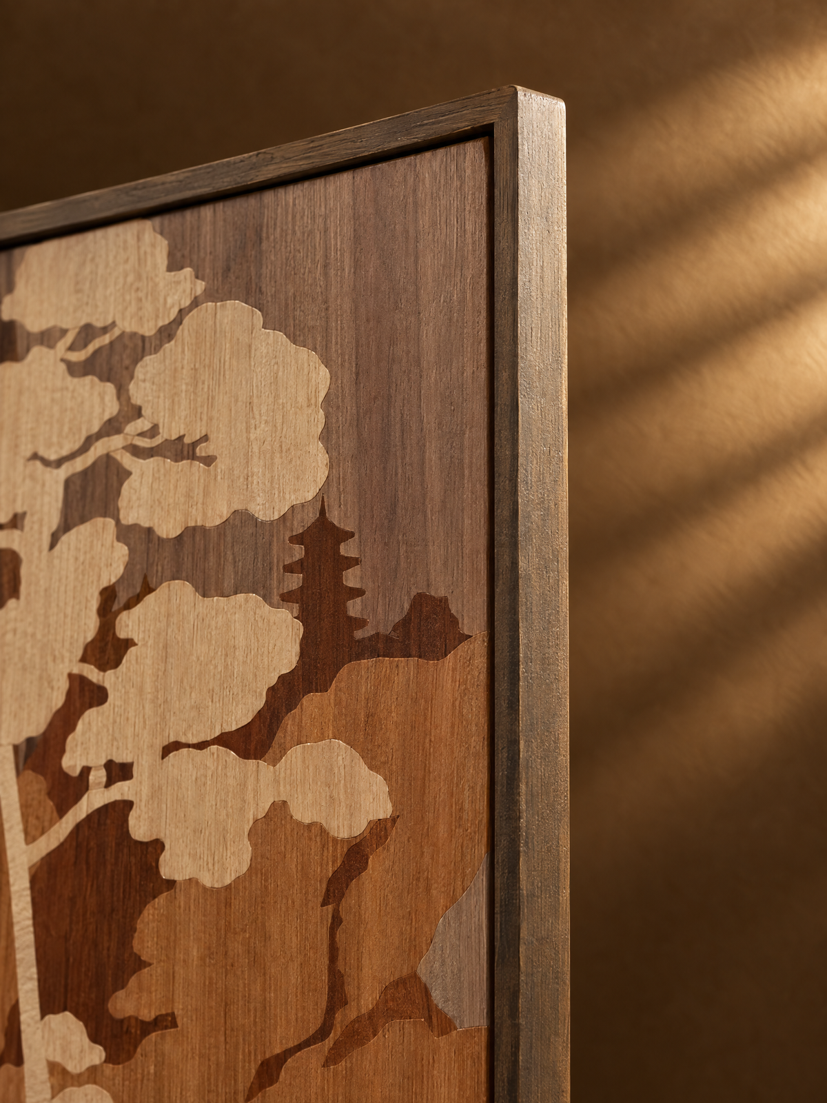 Sylvan Screen - Wood Veneer Landscape Marquetry Screen