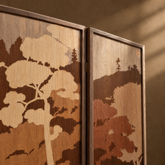 Sylvan Screen - Wood Veneer Landscape Marquetry Screen