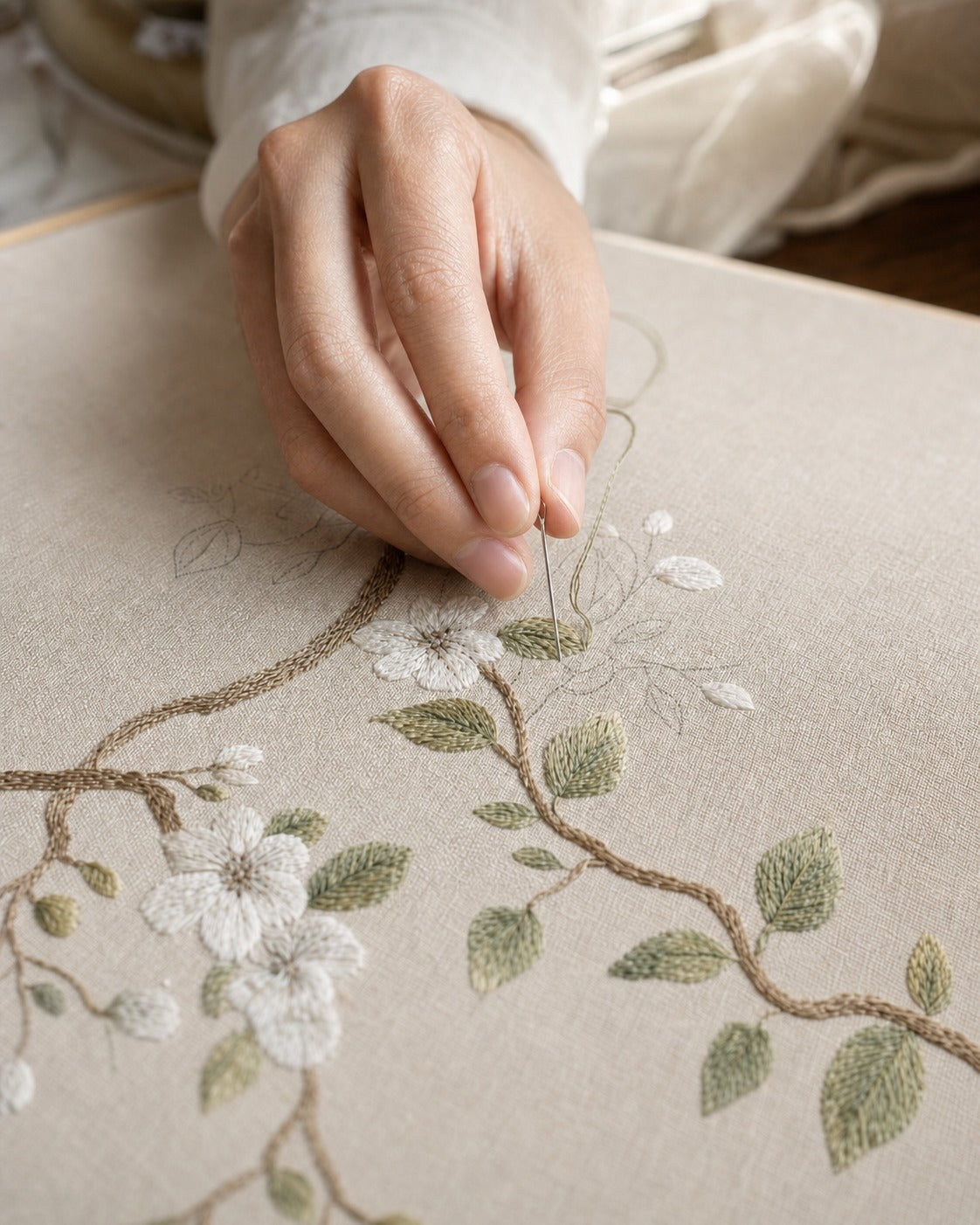 Floraison Screen - Silk and Silk-Look Textile Screen