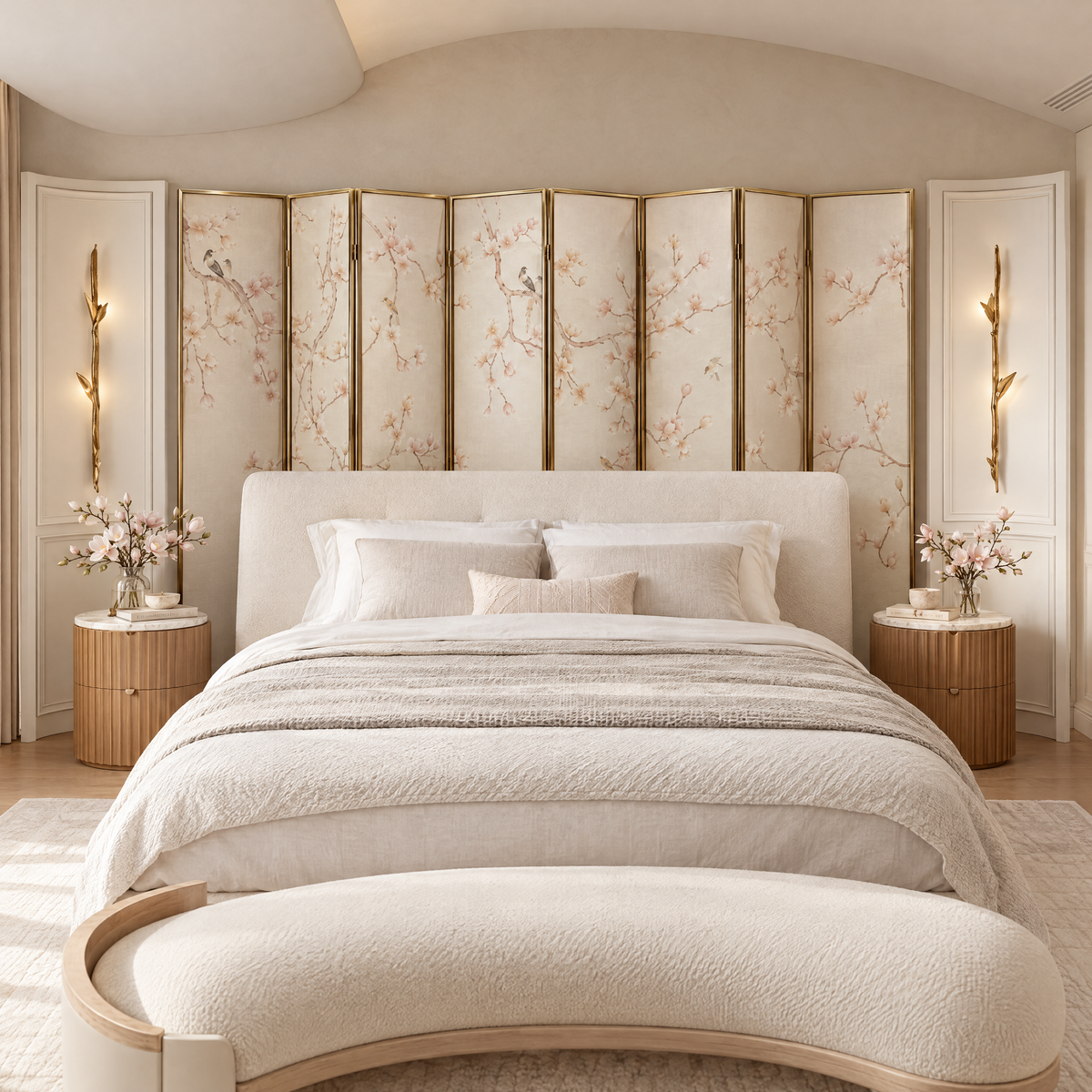 Magnolia Reverie Screen - Magnolia Floral Textile Screen