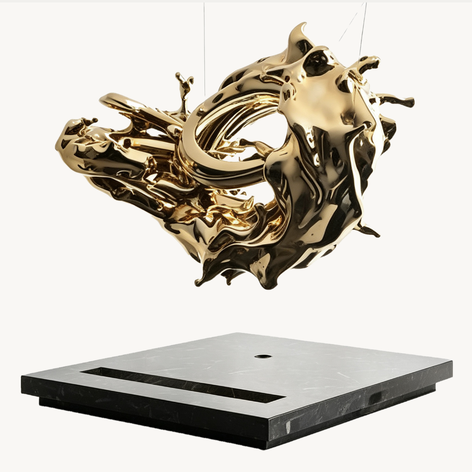 Golden Tide Suspended Metal Sculpture