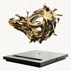 Golden Tide Suspended Metal Sculpture